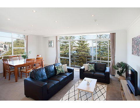 View Of Manly Pines And Waves From Large Apartment - Accommodation Asia 0